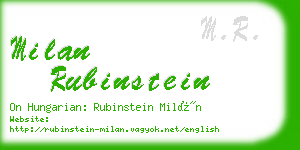 milan rubinstein business card